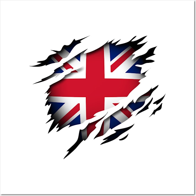 United Kingdom in the Heart Wall Art by HappyGiftArt